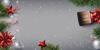 Paintbrush in realistic Christmas style