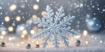 Snowflake in realistic Christmas style