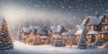 Snowfall in realistic Christmas style