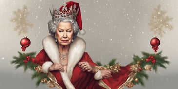 Queen in realistic Christmas style