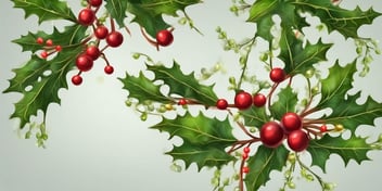 Mistletoe in realistic Christmas style