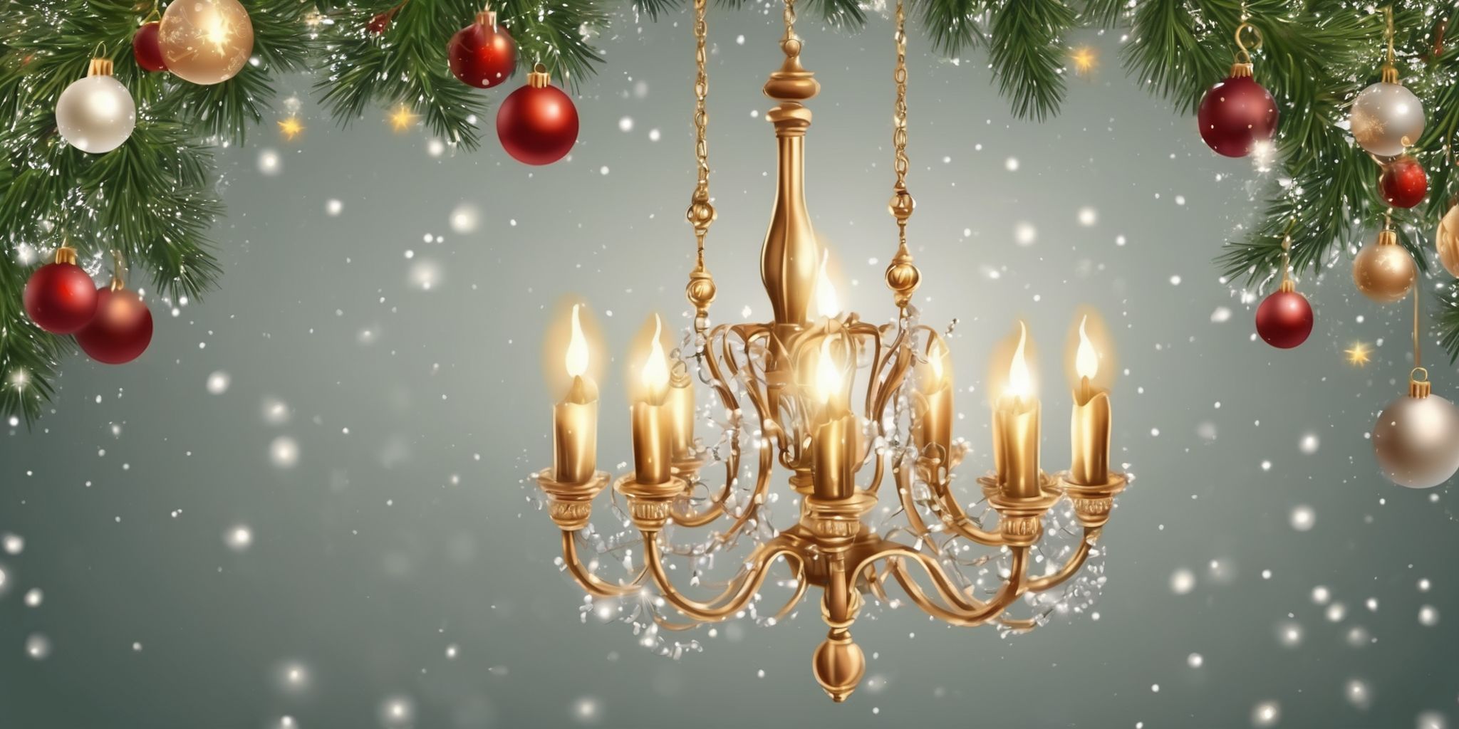 Chandelier in realistic Christmas style