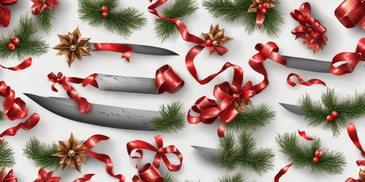Knife in realistic Christmas style