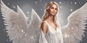 Angel in realistic Christmas style