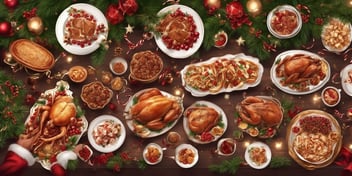 Feast in realistic Christmas style