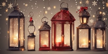 Lanterns in realistic Christmas style