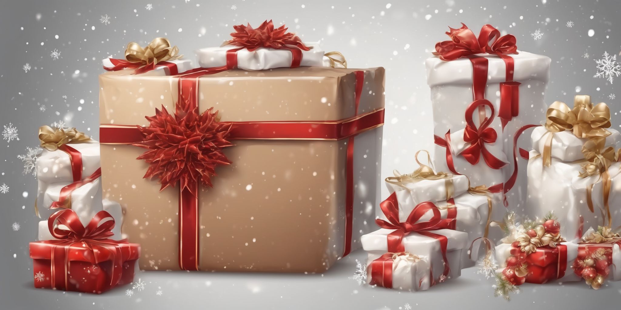 Package in realistic Christmas style