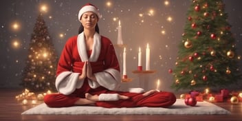 Meditation in realistic Christmas style