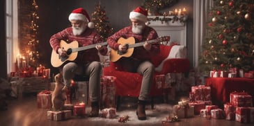 Strumming in realistic Christmas style