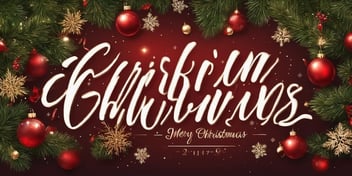 Inscription in realistic Christmas style