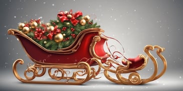 Sleigh in realistic Christmas style