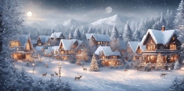 Winter Wonderland in realistic Christmas style