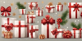 Presents in realistic Christmas style