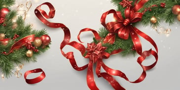 Ribbon in realistic Christmas style