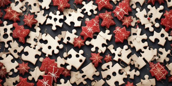 Jigsaw in realistic Christmas style