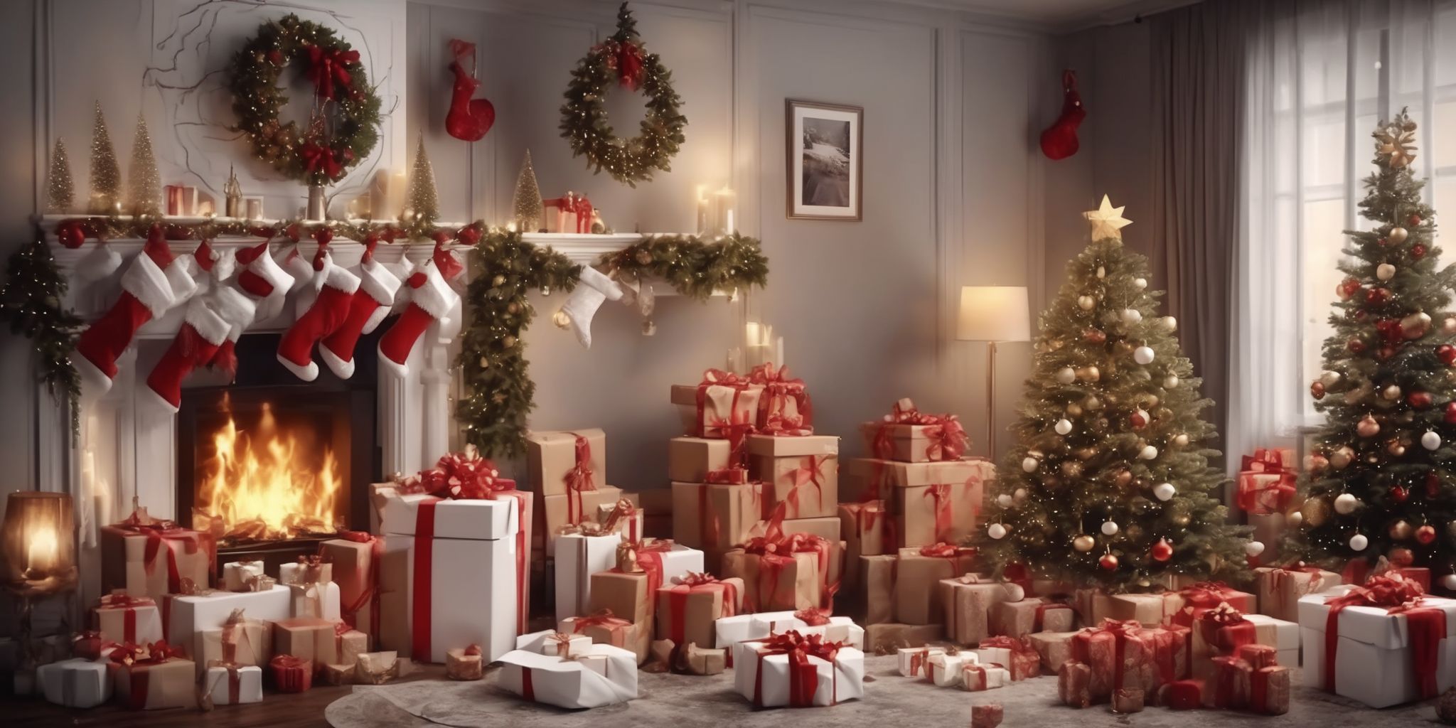 Surprise in realistic Christmas style