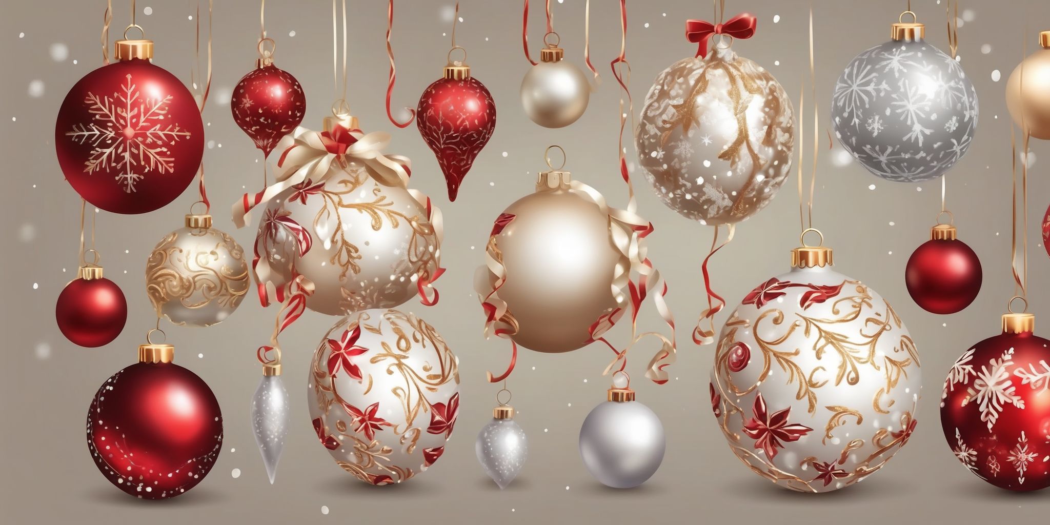 Ornaments in realistic Christmas style