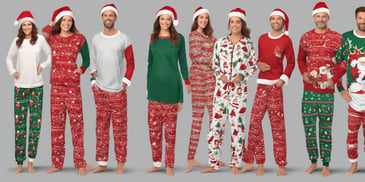PJs in realistic Christmas style