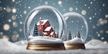 Snow globe in realistic Christmas style