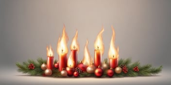 Flame in realistic Christmas style