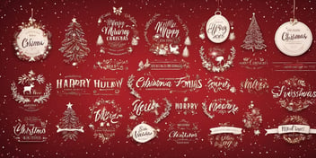 Titles in realistic Christmas style