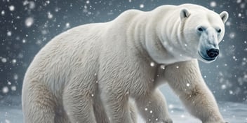 Polar Bear in realistic Christmas style