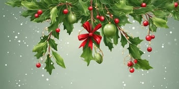 Mistletoe in realistic Christmas style