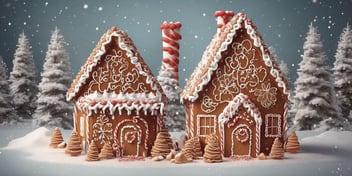 Gingerbread house in realistic Christmas style