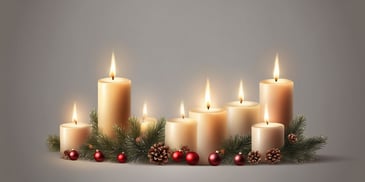 Candlelight in realistic Christmas style