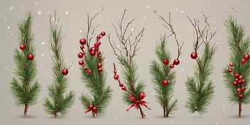 Twigs in realistic Christmas style