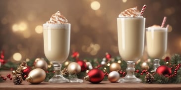 Eggnog in realistic Christmas style