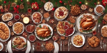 Feast in realistic Christmas style