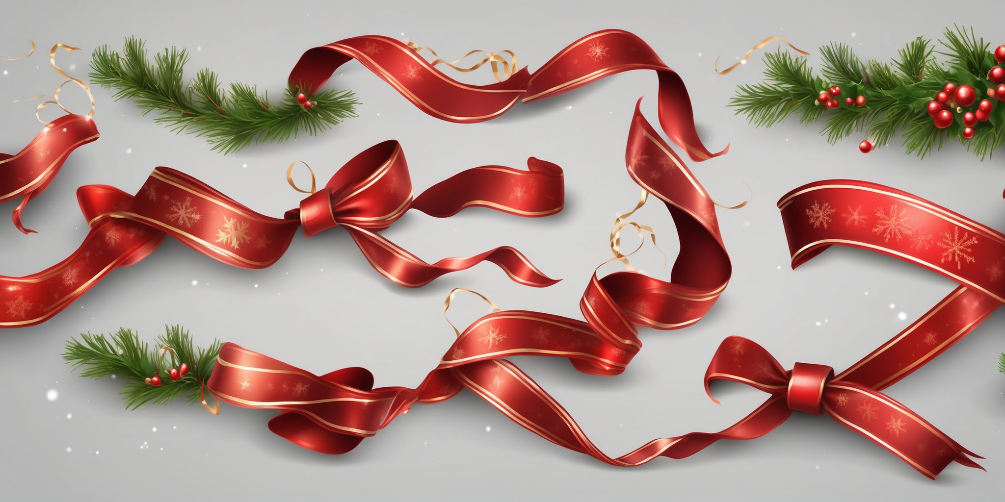 Ribbons in realistic Christmas style