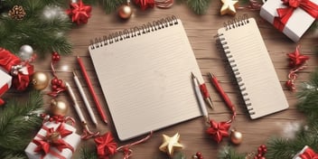 Notebook in realistic Christmas style