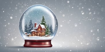 Snow globe in realistic Christmas style