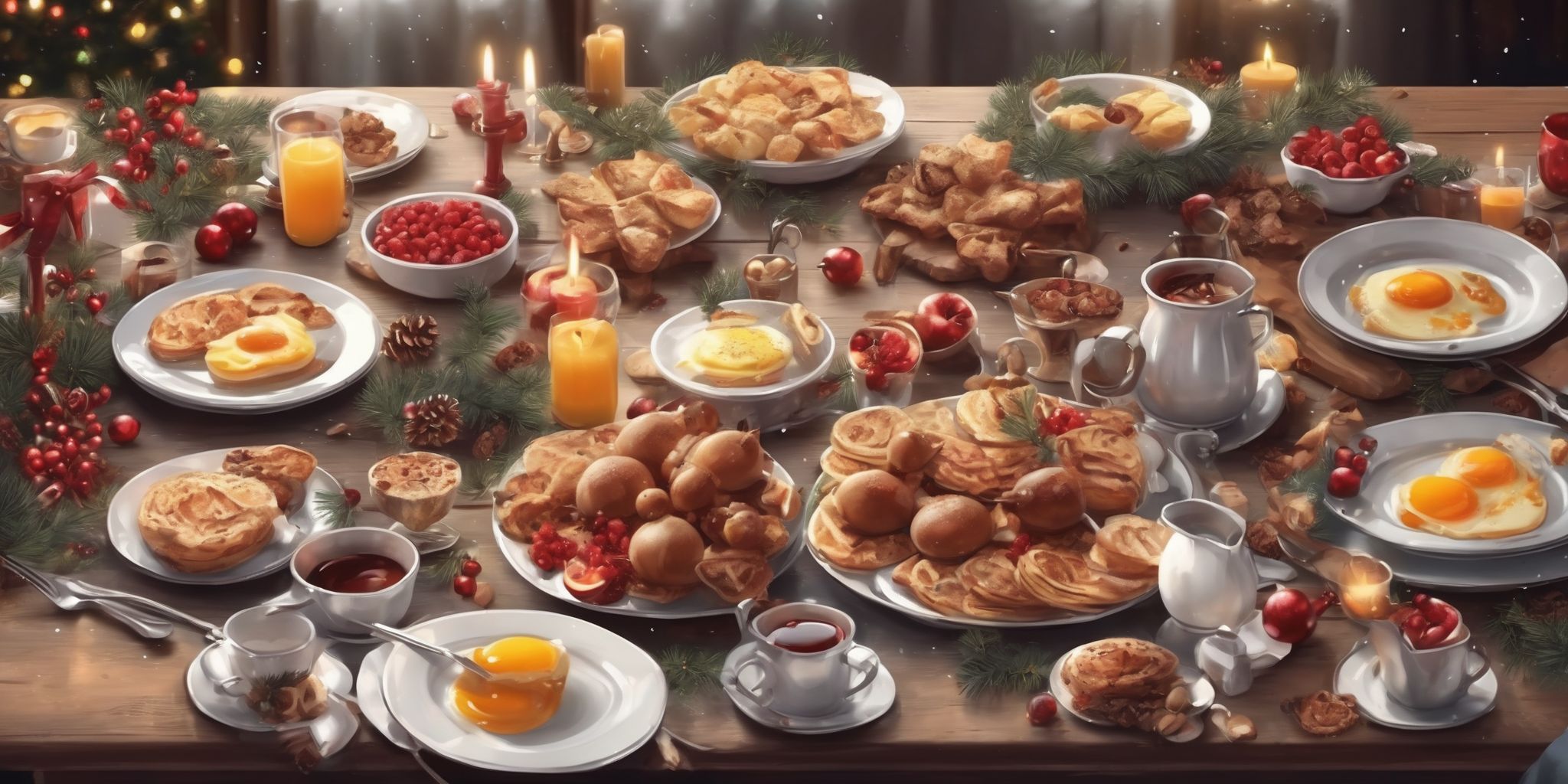 Saturday brunch in realistic Christmas style