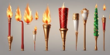 Torch in realistic Christmas style