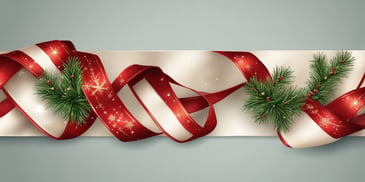 Ribbon in realistic Christmas style