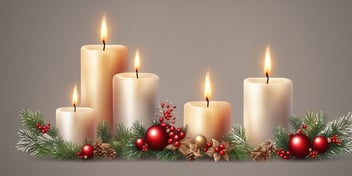Candles in realistic Christmas style