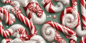 Candy cane in realistic Christmas style