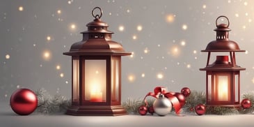 Lantern in realistic Christmas style