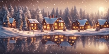 Reflection in realistic Christmas style