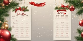 Schedule in realistic Christmas style