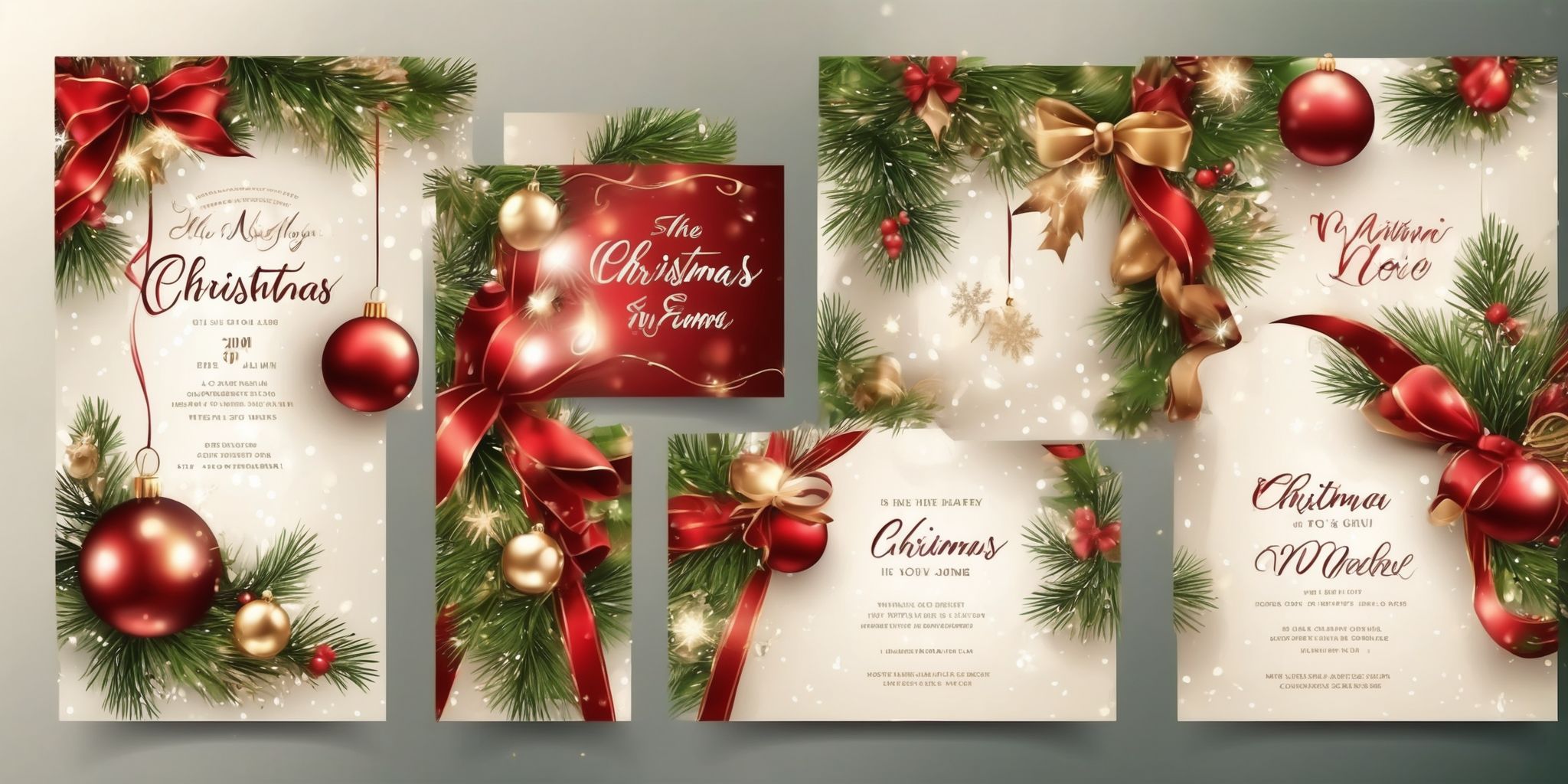 Invitation in realistic Christmas style