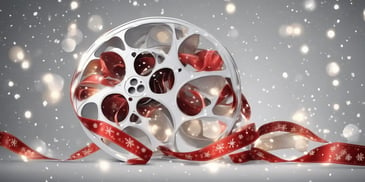 Film reel in realistic Christmas style