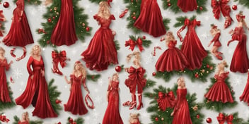 Gown in realistic Christmas style