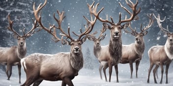 Reindeer in realistic Christmas style