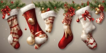 Stockings in realistic Christmas style