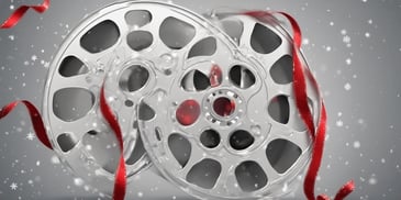 Film reel in realistic Christmas style