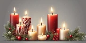 Candles in realistic Christmas style